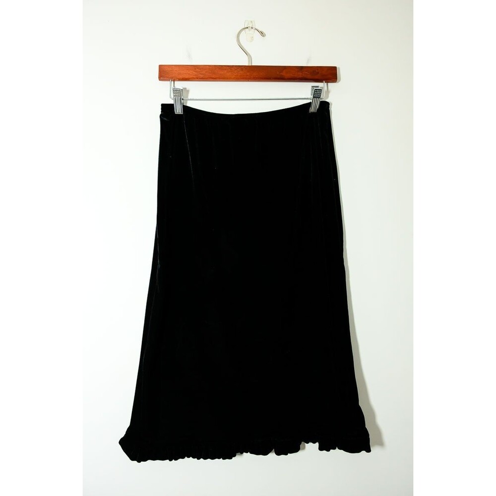 Vintage Studio Skirt Black Velvet 10 Goth Whimsigoth Office Basic made in USA